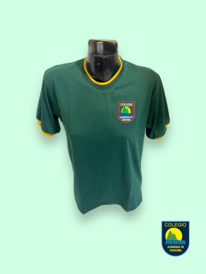 ALBORADA POLERA JERSEY DEPORTE VERDE BOTELLA M/C C/RED.