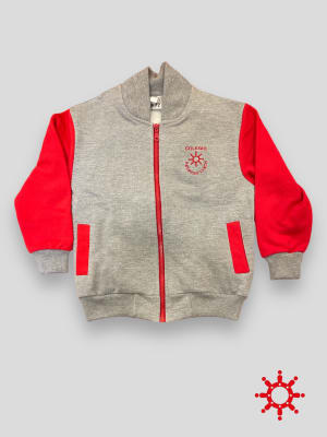 P.LYNCH CHAQUETA FRANELA DEPORTE GRIS/ROJO M/PEGADA CIERRE/L