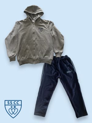 SSCC BUZO CHAQUETA FRANELA GRIS/A.MAR T. 12