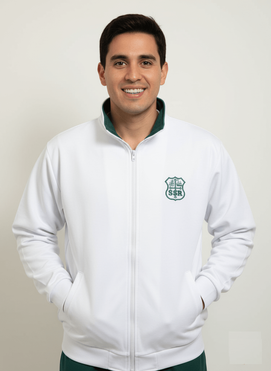 SSR CHAQUETA FRANELA DEPORTE BLANCO M/PEGADA CIERRE/C2