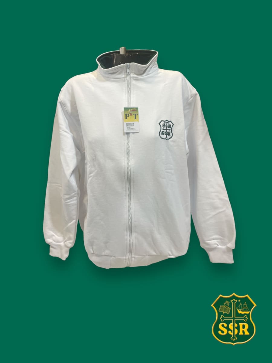 SSR CHAQUETA FRANELA DEPORTE BLANCO M/PEGADA CIERRE/C1