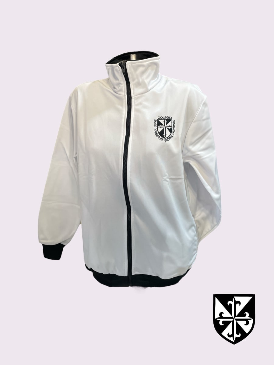 STO.DOMINGO CHAQUETA BRILLANTE DEPORTE BLANCO/NEGRO M/PEGADA CIERRE/L1
