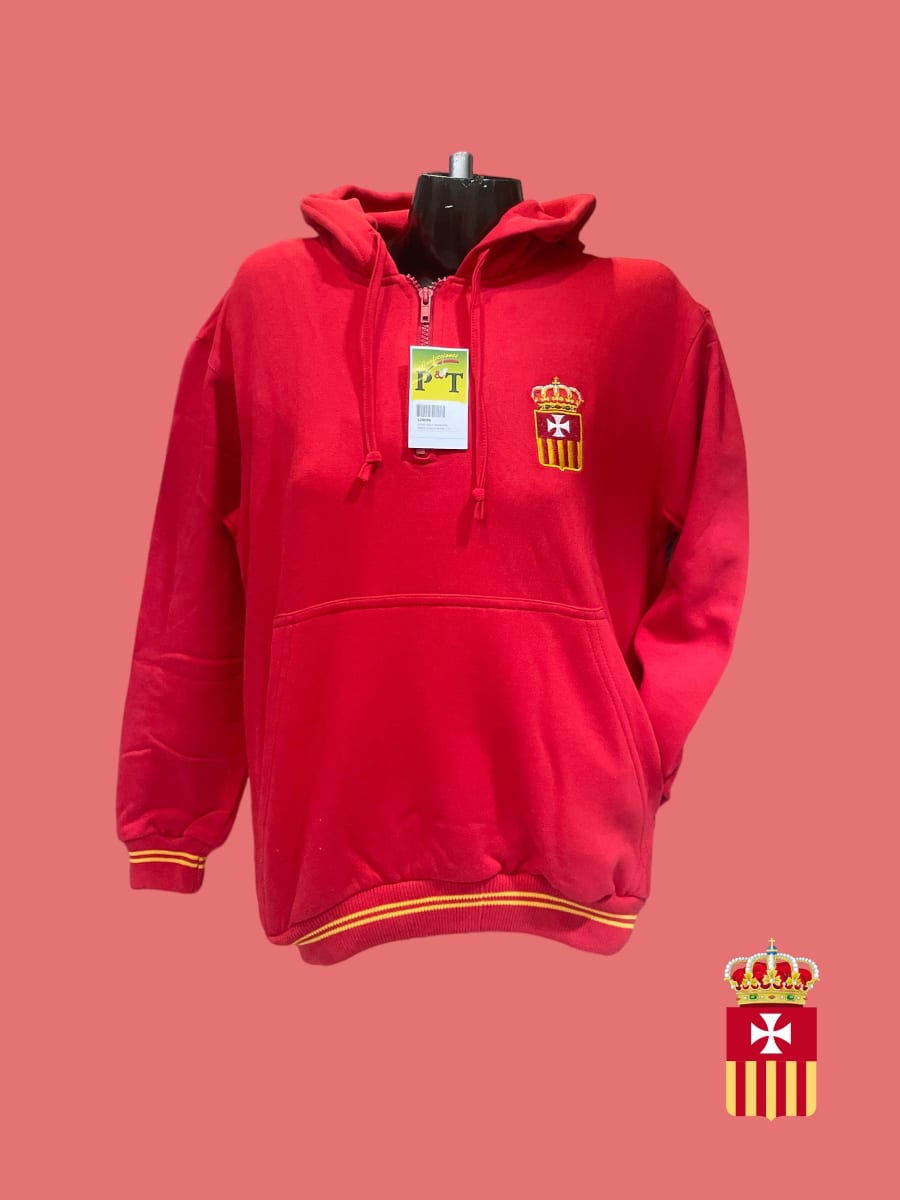 S.P.NOLASCO CHAQUETA FRANELA DEPORTE ROJO M/PEGADA CIERRE/L1