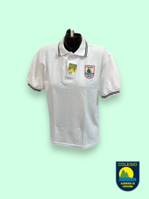 ALBORADA POLERA PIQUE OFICIAL BLANCO M/C C/PATA1