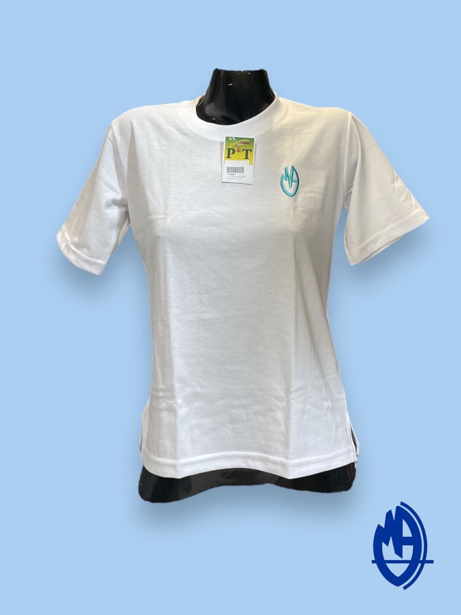 M.A.V. POLERA DAMA JERSEY DEPORTE BLANCO M/C C/RED.1