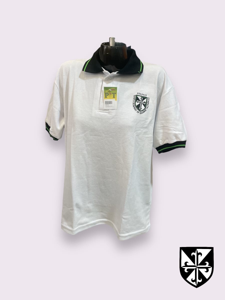 STO.DOMINGO POLERA VARON PIQUE OFICIAL BLANCO M/C C/PATA1