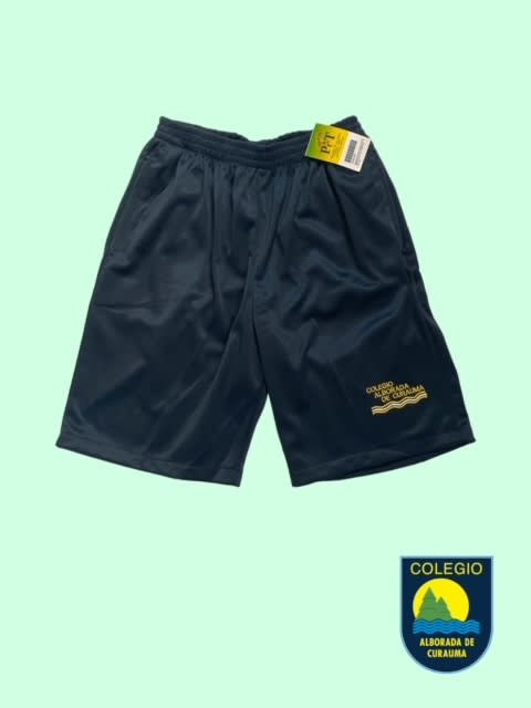 ALBORADA SHORT BRILLANTE DEPORTE AZUL MARINO BOLS/VERDE BOTELLA LISO1