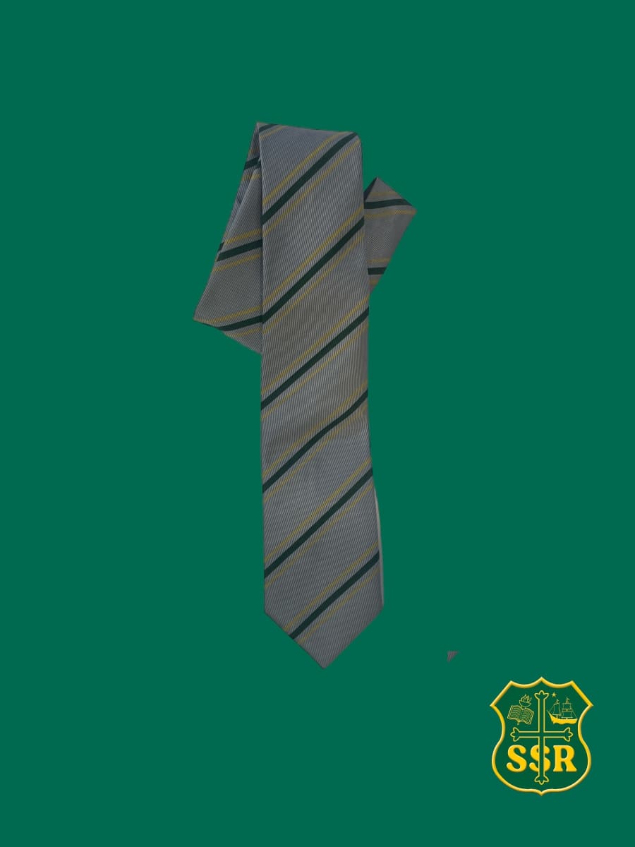 SSR CORBATA SEDA OFICIAL GRIS/VERDE LISTADA S/LOGO1