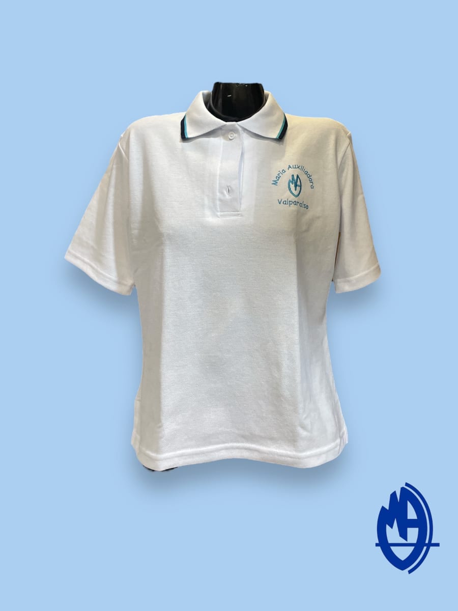 M.A.V. POLERA DAMA PIQUE OFICIAL BLANCO M/C C/PATA1