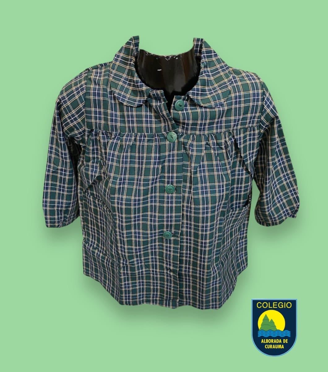 ALBORADA DELANTAL ESCOCES OFICIAL VERDE BOTELLA/AMARILLO CANESU C/RED.1