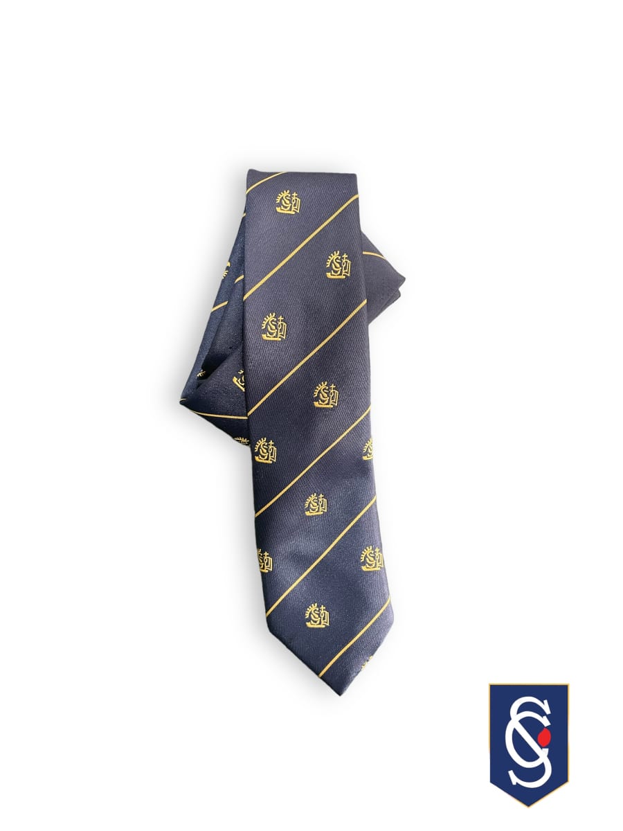 SALESIANO CORBATA SEDA OFICIAL AZUL REY LISTADA LOGO1
