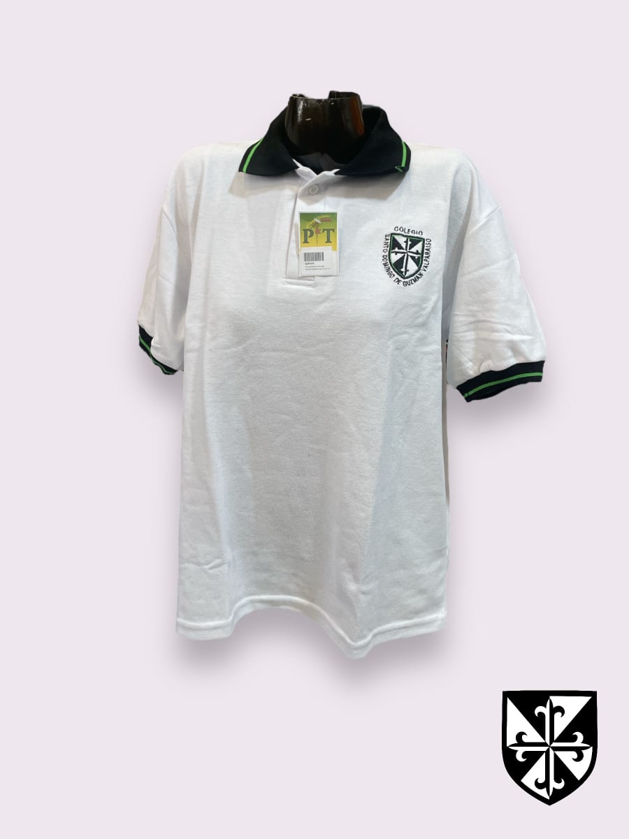 STO.DOMINGO POLERA DAMA PIQUE OFICIAL BLANCO M/C C/PATA1