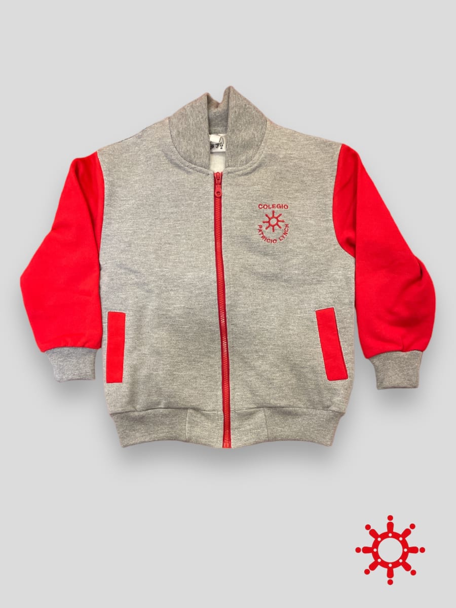 P.LYNCH CHAQUETA FRANELA DEPORTE GRIS/ROJO M/PEGADA CIERRE/L1