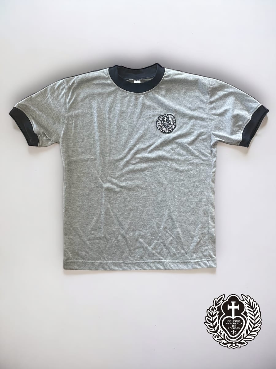 LOURDES POLERA JERSEY DEPORTE GRIS M/C C/RED.1