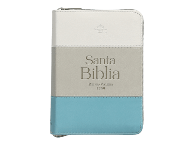 TRICOLOR BLANCO, GRIS, TURQUESA. CIERRE E INDICE