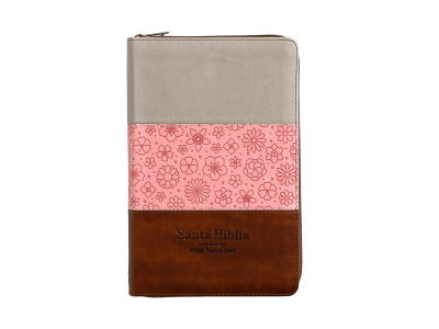 TRICOLOR GRIS, ROSA Y MARRON. LETRA GRANDE