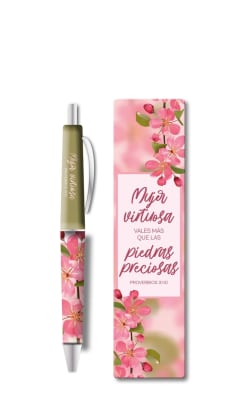 BOLIGRAFO + MARCADOR SEPARADOR, MUJER VIRTUOSA