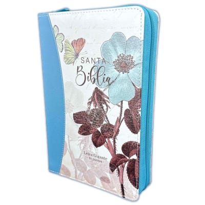 BIBLIA LETRA GIGANTE FLORES TURQUESA 14 PUNTOS CON CIERRE BIBLIA LETRA GIGANTE FLORES TURQUESA 14 PUNTOS CON CIERRE
