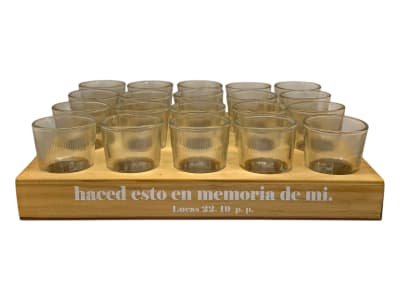 BANDEJA SANTA CENA VASOS DE VIDRIO