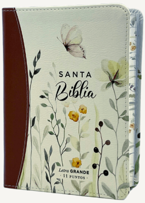 BIBLIA LETRA GRANDE MARRON FLORAL