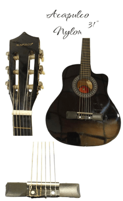 GUITARRA ACUSTICA CLASICA NIÑO ACAPULCO 1/4 NEGRA GUITARRA ACUSTICA CLASICA NIÑO ACAPULCO 1/4 NEGRA