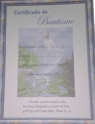 CERTIFICADO BAUTISMO GRANDE NIÑO