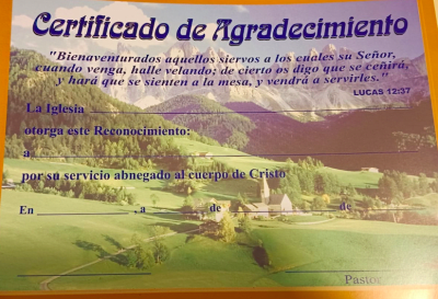 CERTIFICADO DE AGRADECIMIENTO