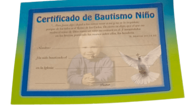 CERTIFICADO BAUTISMO NIÑO