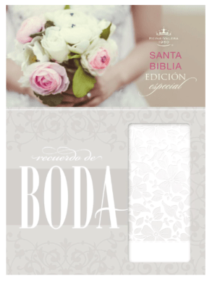 BIBLIA RECUERDO DE BODA BLANCO FLORAL