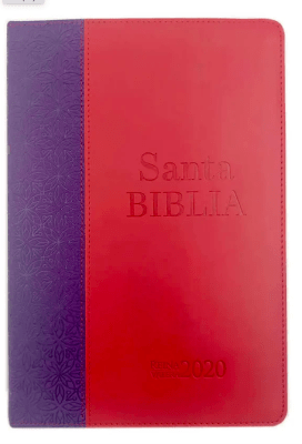 Biblia Reina Valera 2020 ultrafina imitación piel Delicadeza lila/rojo