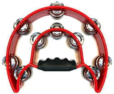 PANDERO MEDIA LUNA DOBLE ROJO