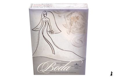 BIBLIA RECUERDO DE BODA BLANCO PLATEADO 