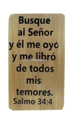 Salmo 34:4 - Cuadro de madera pequeño
