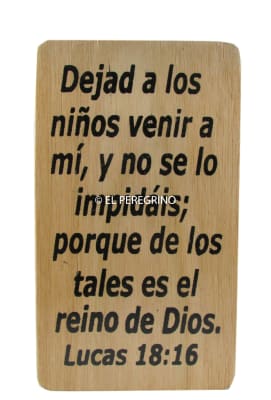 Lucas 18:16 Pequeño cuadro de madera