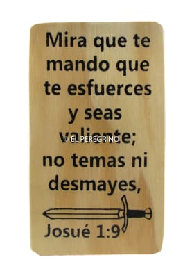 Josué 1:9 - Pequeño cuadro de madera