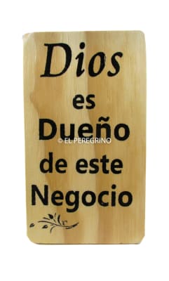 Dios es dueño de este negocio - Pequeño cuadro de madera