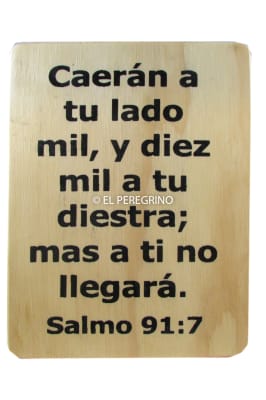 Salmo 91:7 - Pequeño cuadro de madera