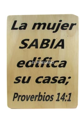 Proverbios 14:1 La mujer sabia - Mediano cuadro de madera
