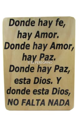 Donde hay fe - Mediano cuadro de madera Donde hay fe - Mediano cuadro de madera