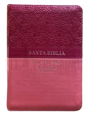 BIBLIA LETRA GRANDE COMPACTA CON CIERRE E INDICE BIFLORAL ROSA