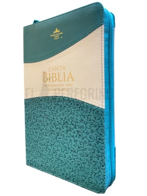 BIBLIA LETRA GRANDE BITONO TURQUESA BLANCO