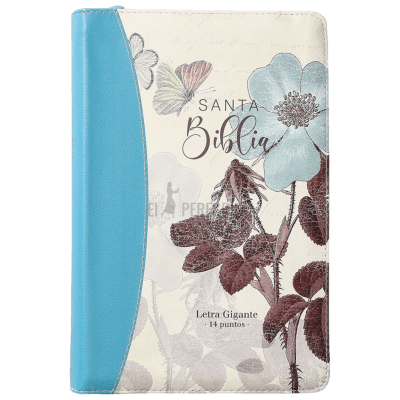 FLORAL TURQUESA, CON CIERRE, LETRA GIGANTE