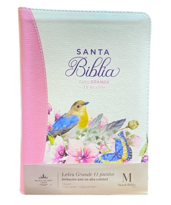 BIBLIA LETRA GRANDE  CON CIERRE ROSA