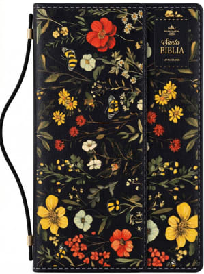Biblia Exquisita RVR60c Flores sobre negro