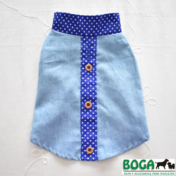 BOGA CAMISA JEAN SIN MANGAS | Pet Mas