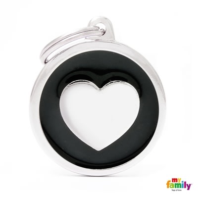 MY FAMILY CLASSIC BLACK CIRCLE HEART