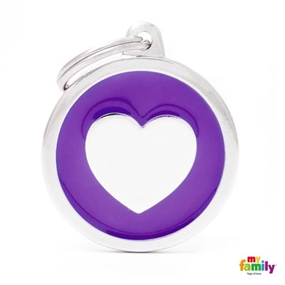 MY FAMILY CLASSIC BIG PURPLE CIRCLE HEART