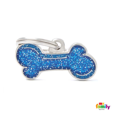 MY FAMILY SHINE SMALL BONE BLUE GLITTER