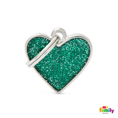 MY FAMILY SHINE GREEN SMALL HEART