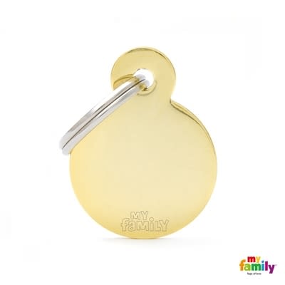 MY FAMILY SMALL ROUND GOLDEN BRASS